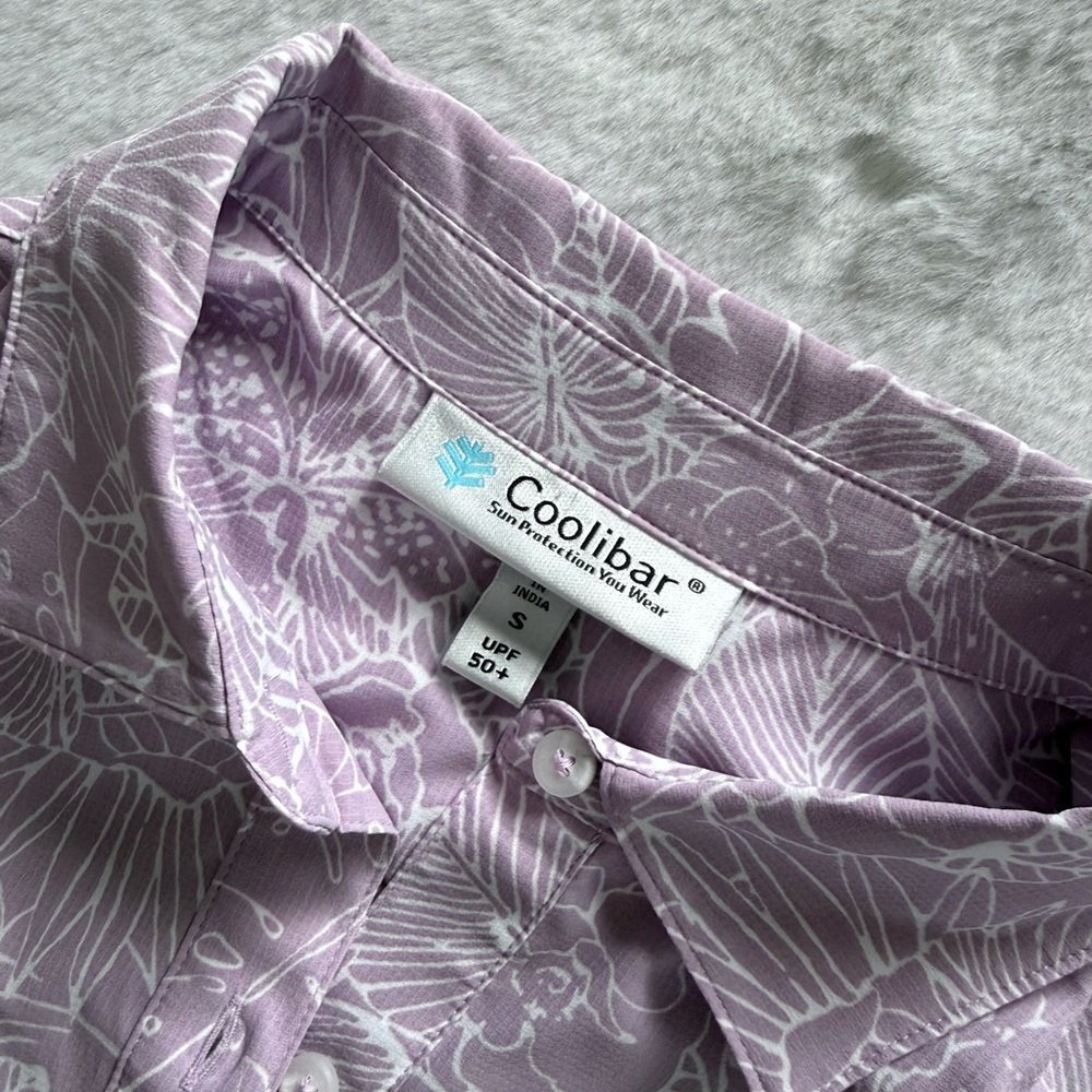 Coolibar Leaf-Print Sun Protection Shirt - Picture 4 of 5
